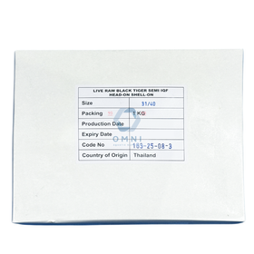 BLACK TIGER PRAWN HOSO 黑老虎虾 31/40 - 1KG/PKT