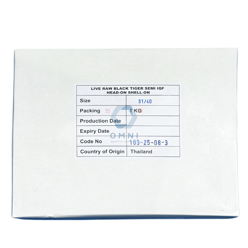 BLACK TIGER PRAWN HOSO 黑老虎虾 31/40 - 1KG/PKT