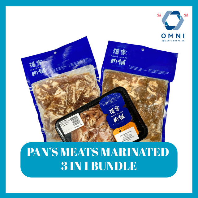 BUNDLE DEAL - PAN'S MEATS BBQ PORK COLLAR CHOP潘家肉铺腌制五花肉切 500GM/PKT , MARINATED CHICKEN SLICE (SPICY) 腌制鸡肉片(带辣) 500GM/PKT, PAN'S MEATS MARINATED PORK BELLY 腌制三层肉片 500g/ PKT