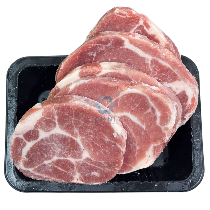PORK COLLAR BONELESS CHOP 猪五花肉切猪扒 - APPROX 1KG/PKT