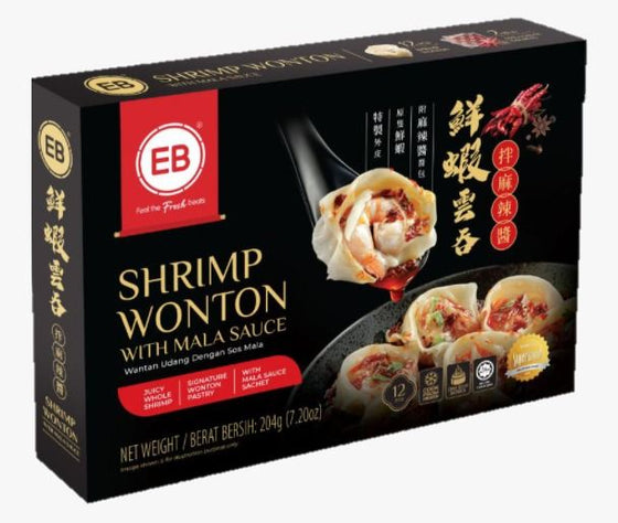 EB SHRIMP WONTON WITH MALA SAUCE 麻辣虾肉云吞 - 12PCS/PKT